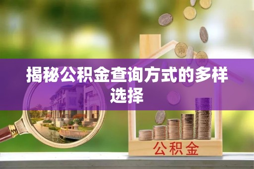 同安揭秘公积金查询方式的多样选择