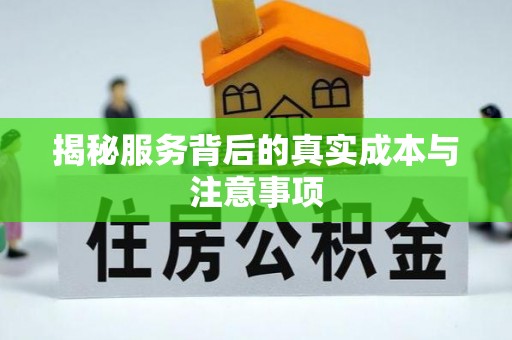 同安揭秘服务背后的真实成本与注意事项