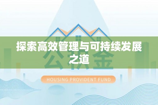 同安探索高效管理与可持续发展之道