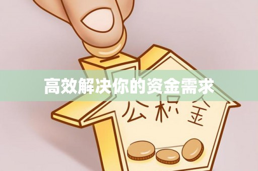 同安高效解决你的资金需求